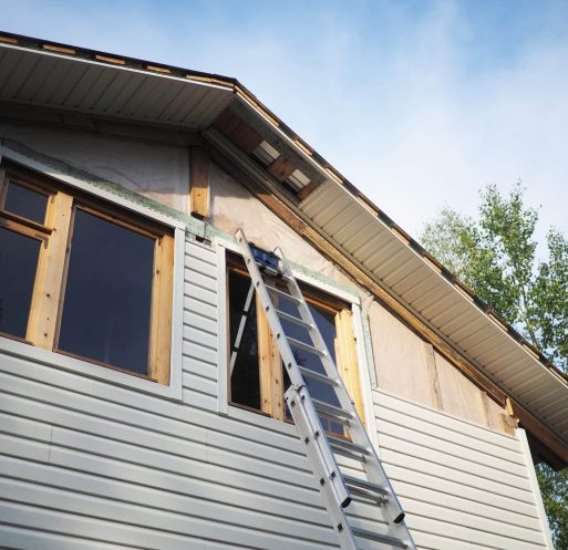 A picture of a siding installation project